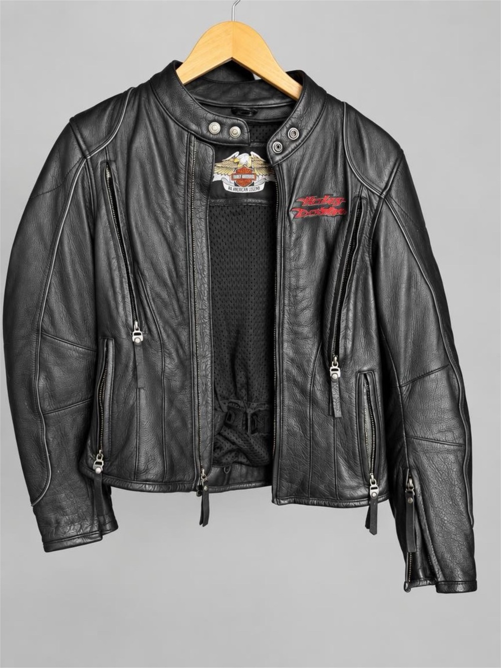 Harley-Davidson Women’s Leather Motorcycle Jacket S Wind Rider 97011-06VW